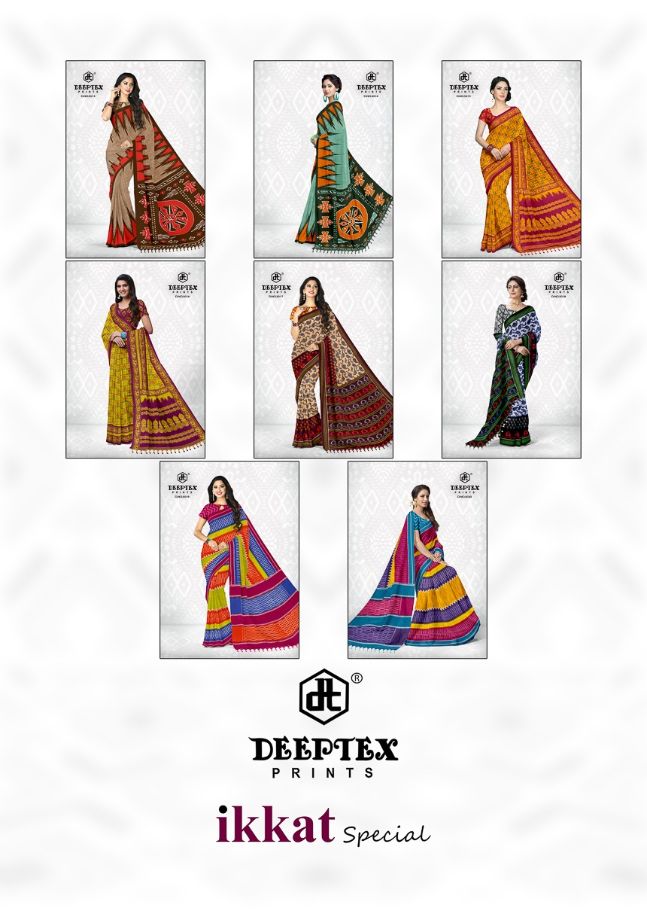 Deeptex Ikkat Special 5 Cotton Printed Regular Wear Fancy Saree Collection